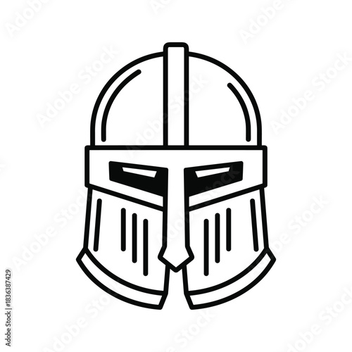Simple Medieval Knight Helmet Icon