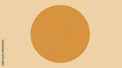 A large orange circle dominates the center of the image.