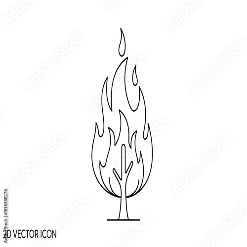Burning Tree Icon Vector