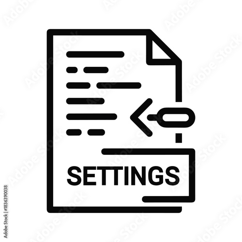 Document Settings with Link and Arrow Icon
