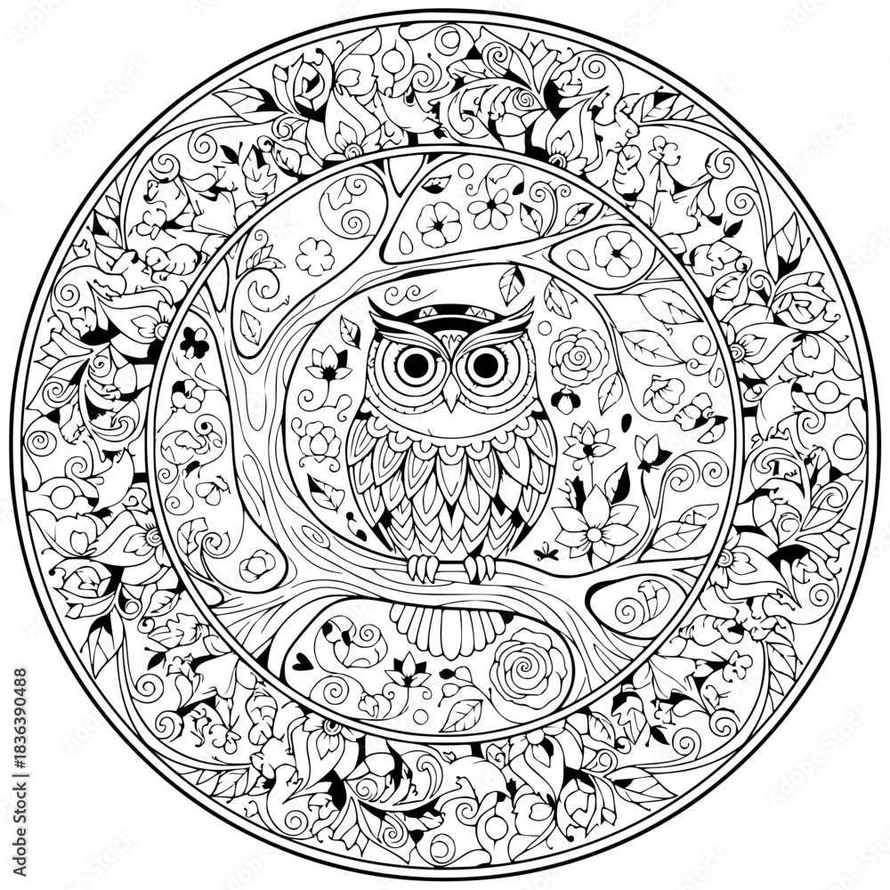 Naklejka premium mandala cokoring page