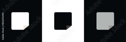 Peel off icon.  Vector for websites, mobile interfaces, presentations, banner, visual branding etc. Vector illustration. isolated on white and black background. EPS 10 .