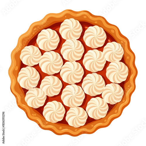 Delicious Meringue Topped Fruit Pie Dessert.