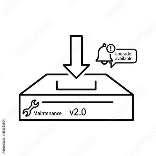 Software Upgrade, System Maintenance v2.0, and Update Notification Icon