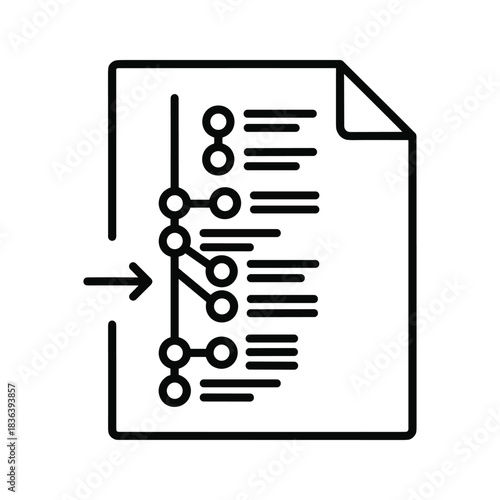Document Version Control and History Timeline Outline Icon