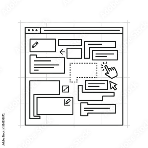 Interactive User Interface Design: Editing and Drag-and-Drop Concept