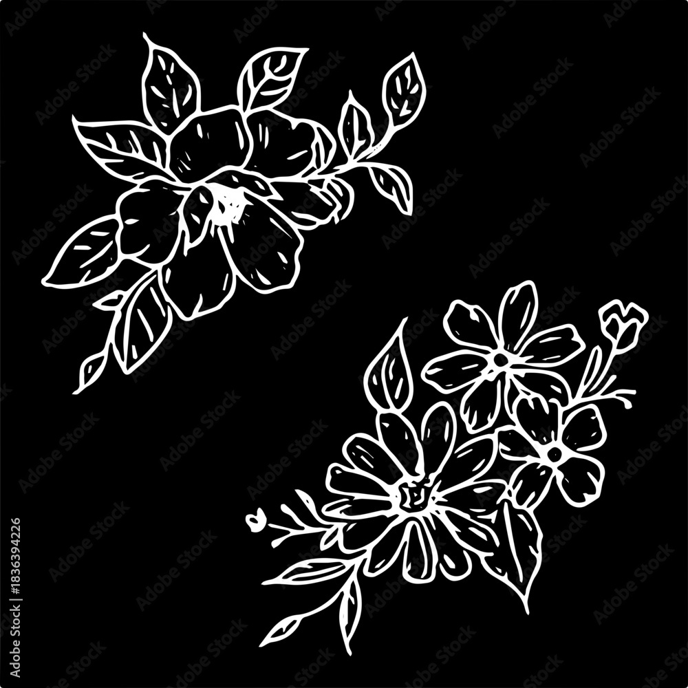 Obraz premium black and white flower