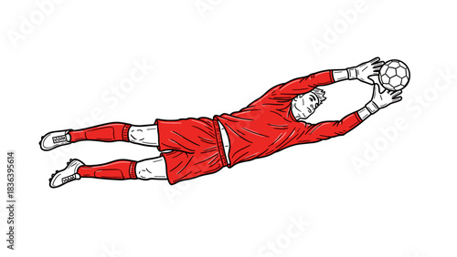 Dynamic goalkeeper dive in action: capturing the athletic skill and intensity