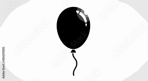 Black Balloon Icon Isolated on White Background.