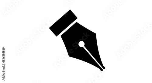 Black Fountain Pen Nib Icon.