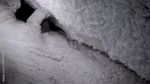 Crevasse in an Alpine glacier in klein matterhorn