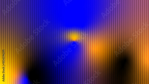 Blue and Orange Motion Gradient Background, Abstract Ribbed Glass Effect, Vector Illustration