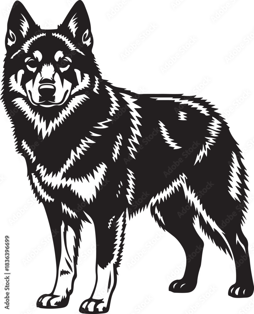 Fototapeta premium Sitting Dog Silhouette SVG – Elegant Canine Vector Design