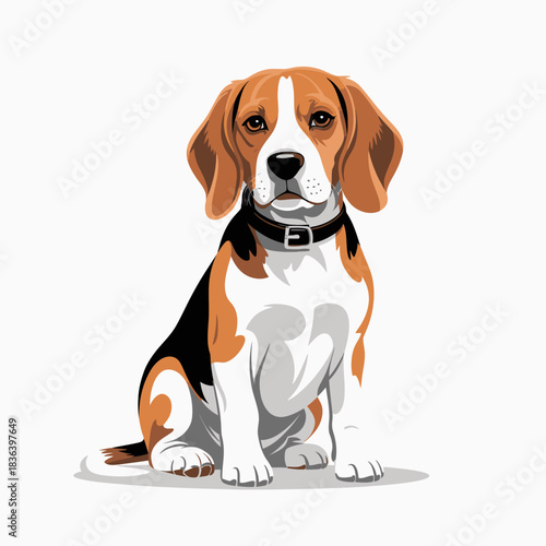A charming beagle dog sitting proudly, showcasing its playful nature and loyalty, a heartfelt representation of companionship and joy in the pet world.