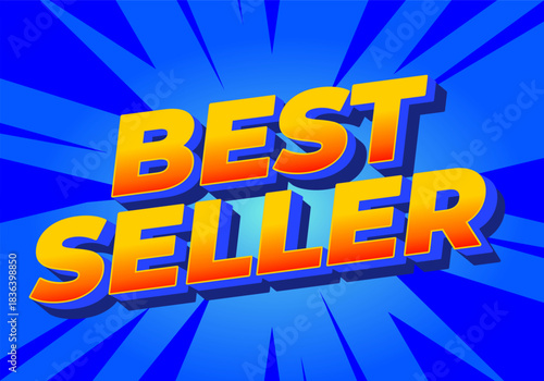A vibrant graphic design featuring the words Best Seller in bold, colorful typography against a blue