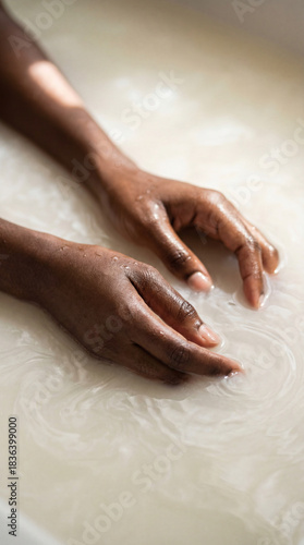 Wallpaper Mural woman hands in white liquid Torontodigital.ca