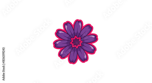 Vibrant purple flower with intricate petals and a captivating center, isolated.