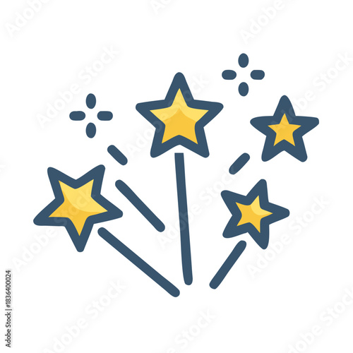 Fireworks for celebrating New Year and Christmas, festive, colorful design