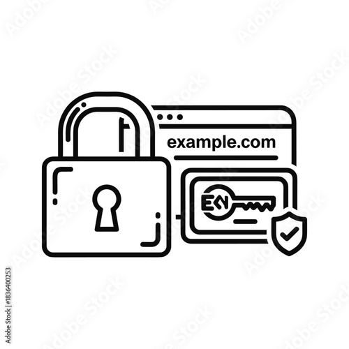 Secure Website Connection and Data Encryption Icon