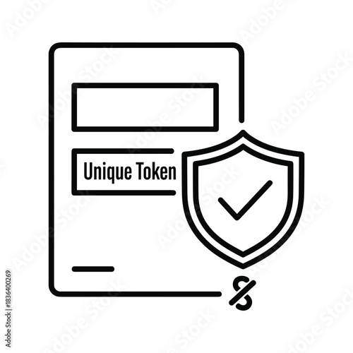 Secure Unique Token and Digital Asset Verification Icon