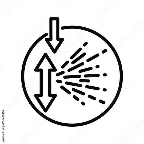 Adjustable Spray Pattern Icon with Vertical Control Arrows