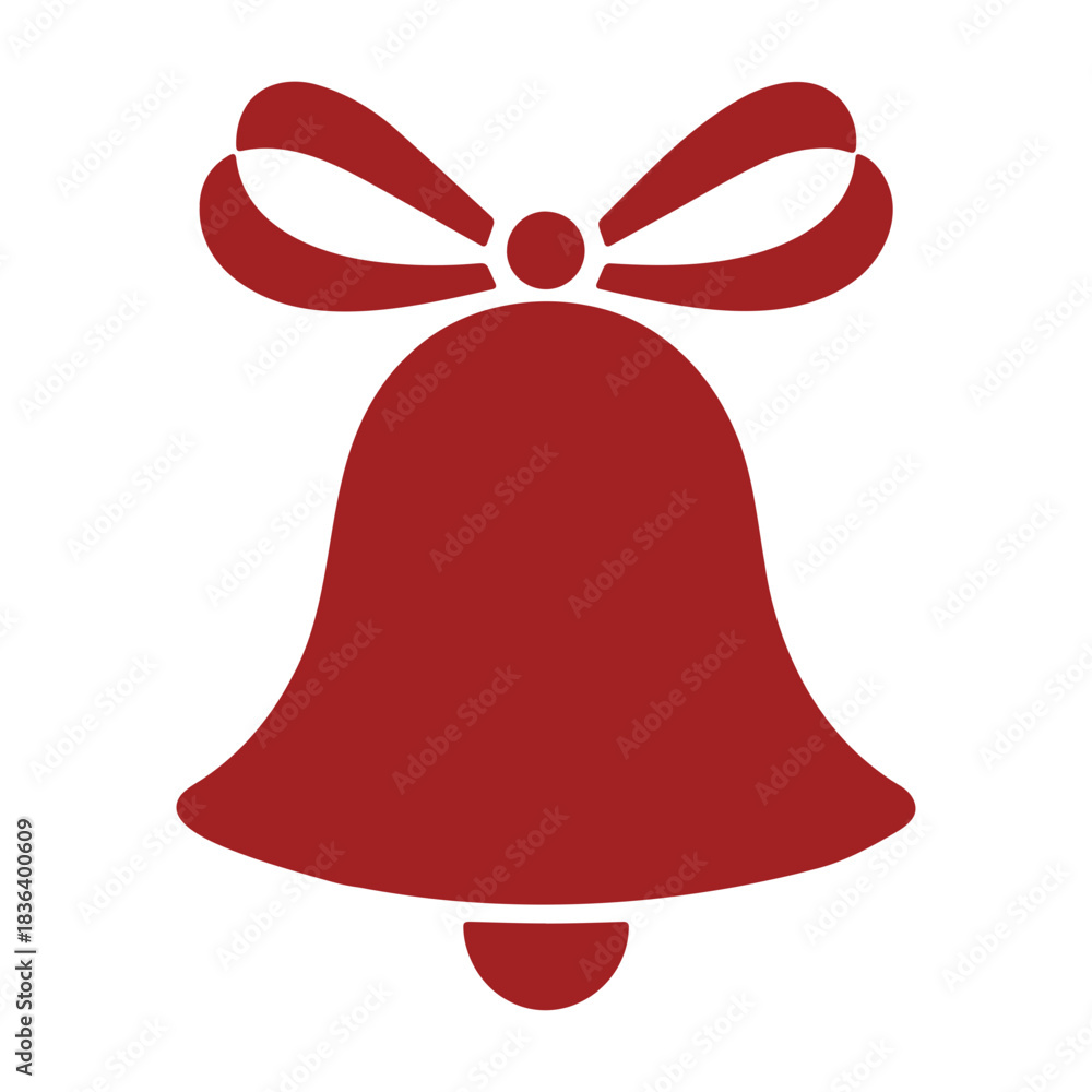 custom made wallpaper toronto digitalIllustration of a red christmas bell with a bow on top isolated on a white background design element