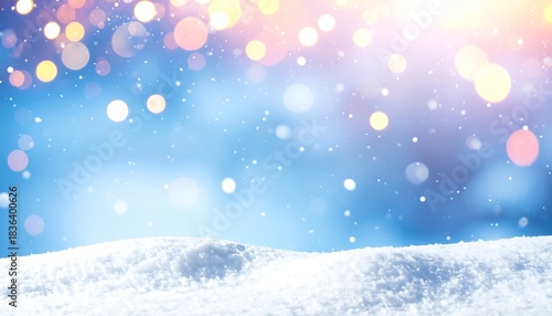 Wallpaper Mural Snowy Background With Sparkling Lights And Soft Falling Snow Torontodigital.ca