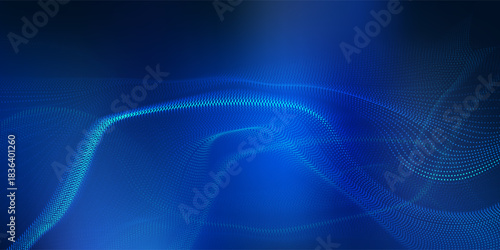 Dot white blue wave light screen gradient texture background. Abstract technology big data digital background. 3d rendering.