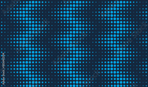 Abstract blue background with dots, Circle Half ton Design