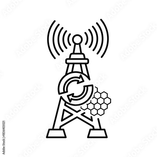 Sustainable Wireless Communication with Graphene Technology and Data Cycle Icon