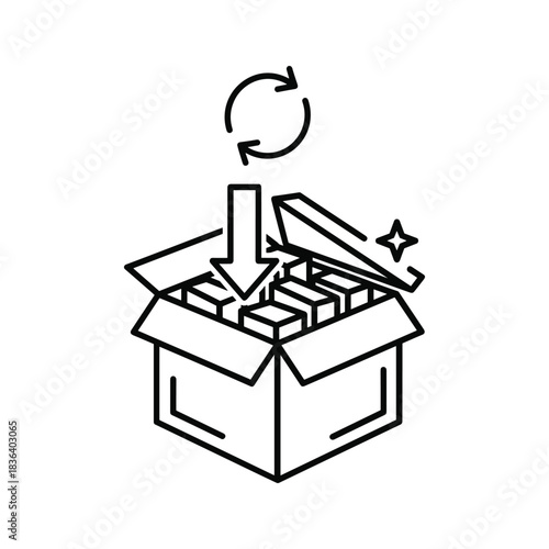 Box Restocking and Inventory Replenishment Process Icon