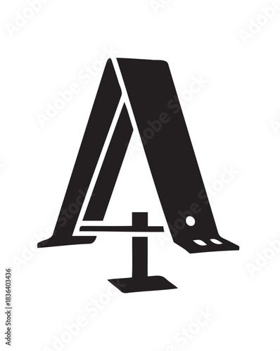 Roof snow guard installation logo icon on white background — ideal for winter maintenance, roofing and construction content.