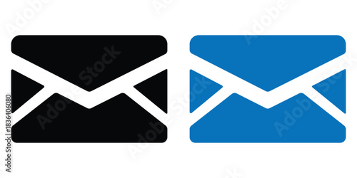 Business & Email Icon Set – Line Style Vector Symbols for Contact, Mail, Notifications, and Communication