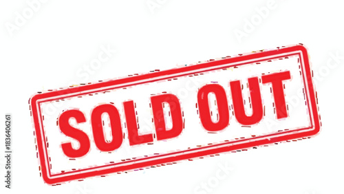Red grunge rubber stamp style vector with "SOLD OUT" text isolated on white