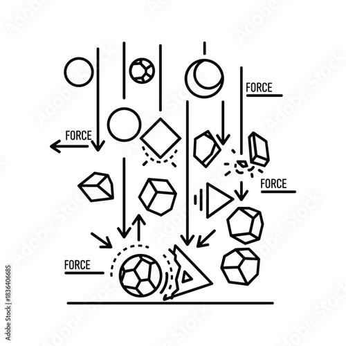Dynamic Forces and Interactions with Geometric Shapes