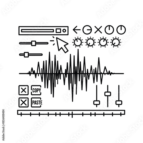 Sound Editing Interface with Waveform and Controls