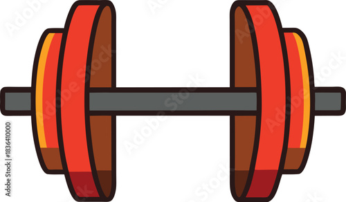 Colorful Barbell Workout Vector Illustration.