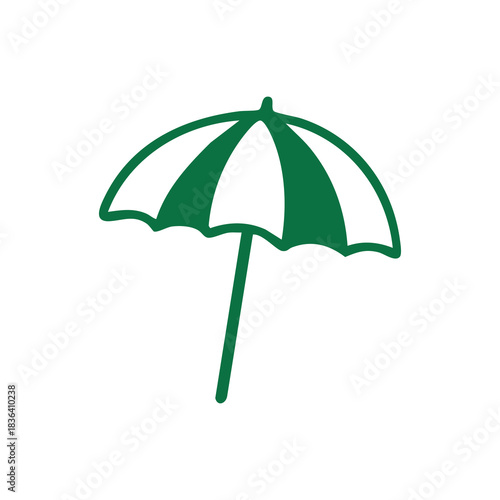 Green Beach Umbrella Icon