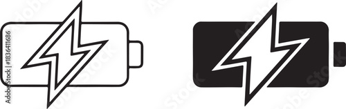 Battery charging icons vector