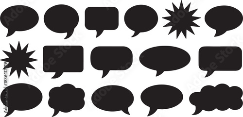 Set of different types empty speech clouds chat bubbles icon vector shapes for comics or web
