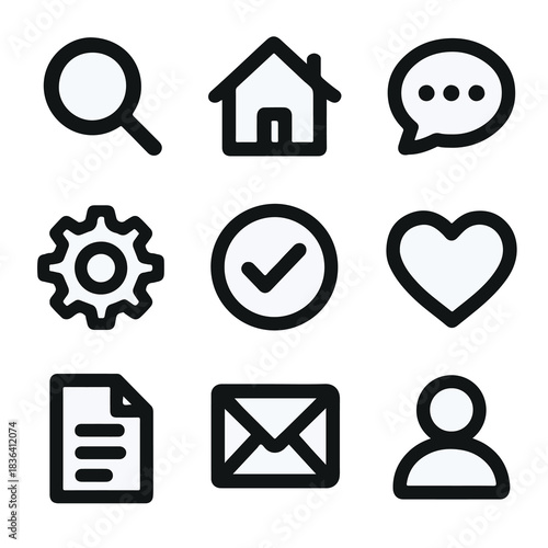 Icon Set Vector For Print, Business Icon Set Design.