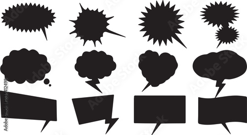 set of black ink splashes vector illustration