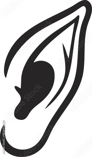 Elf ear drawing vector illustration 