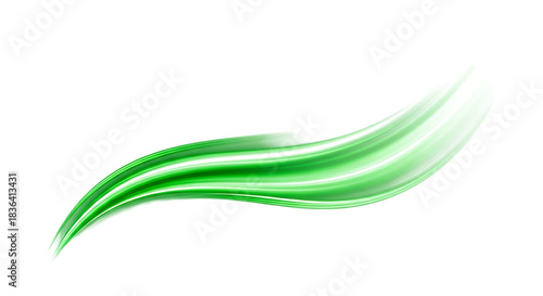 Dynamic emerald green brushstroke design element on black background for vibrant modern projects, adding a touch of nature and freshness to your visuals