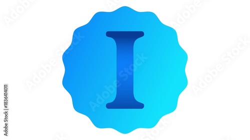 Animated letter I featuring a clean glow and simple motion on a transparent background. Minimal alphabet footage ideal for titles, name intros, educational videos, branding elements, and modern motion