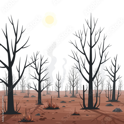 Desolate Landscape, Dry Trees