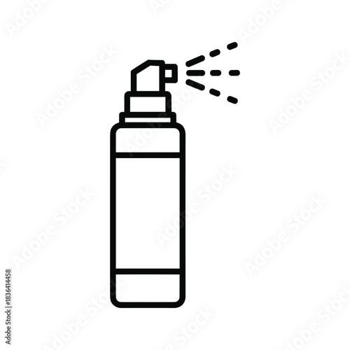Spray bottle icon dispensing liquid. essential for cleaning, hygiene, and refreshing concepts.