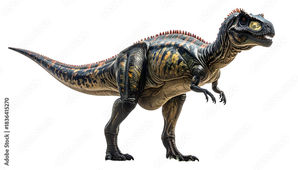 Obraz premium Digitally created illustration of a large theropod dinosaur with detailed textures and shadows
