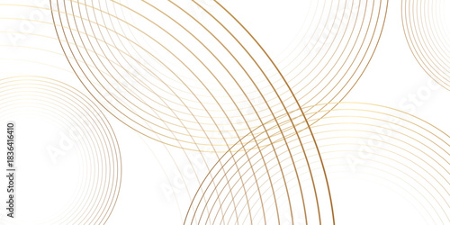 Abstract background with golden gradient circle ring. Spiral sound wave rhythm line dynamic shape. abstract background Vector illustration design for presentation, banner, cover, poster, texture Etc.	