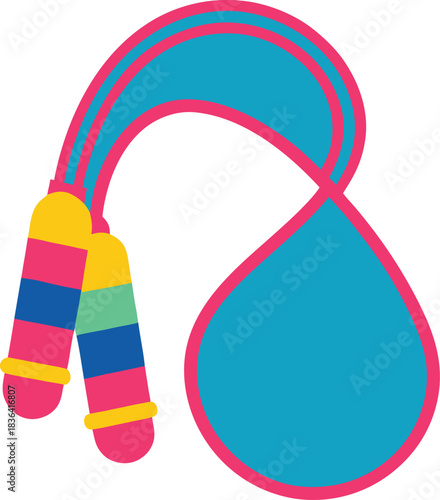 Colorful Workout Skipping Rope Minimal Design.